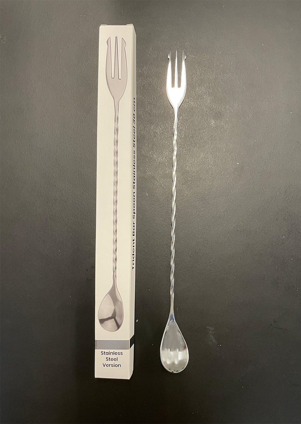 Cucchiaio da Bar Tridente 30 cm Acciaio - immagine 2